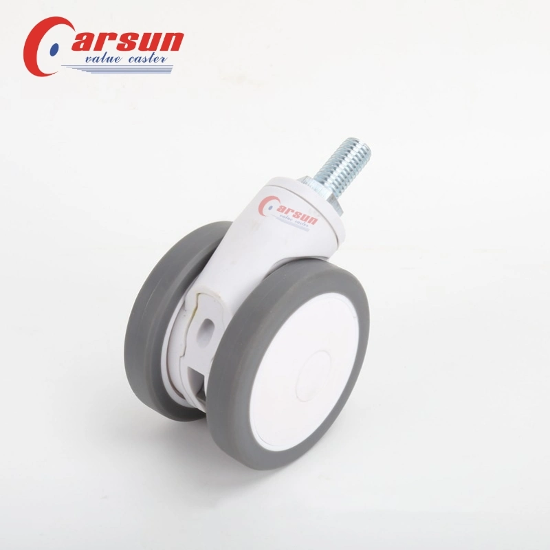 3/4/5inch TPR Double Wheels Medical Casters Hospital Bed Casters Swivel Casters for Medical Equipment and Instruments