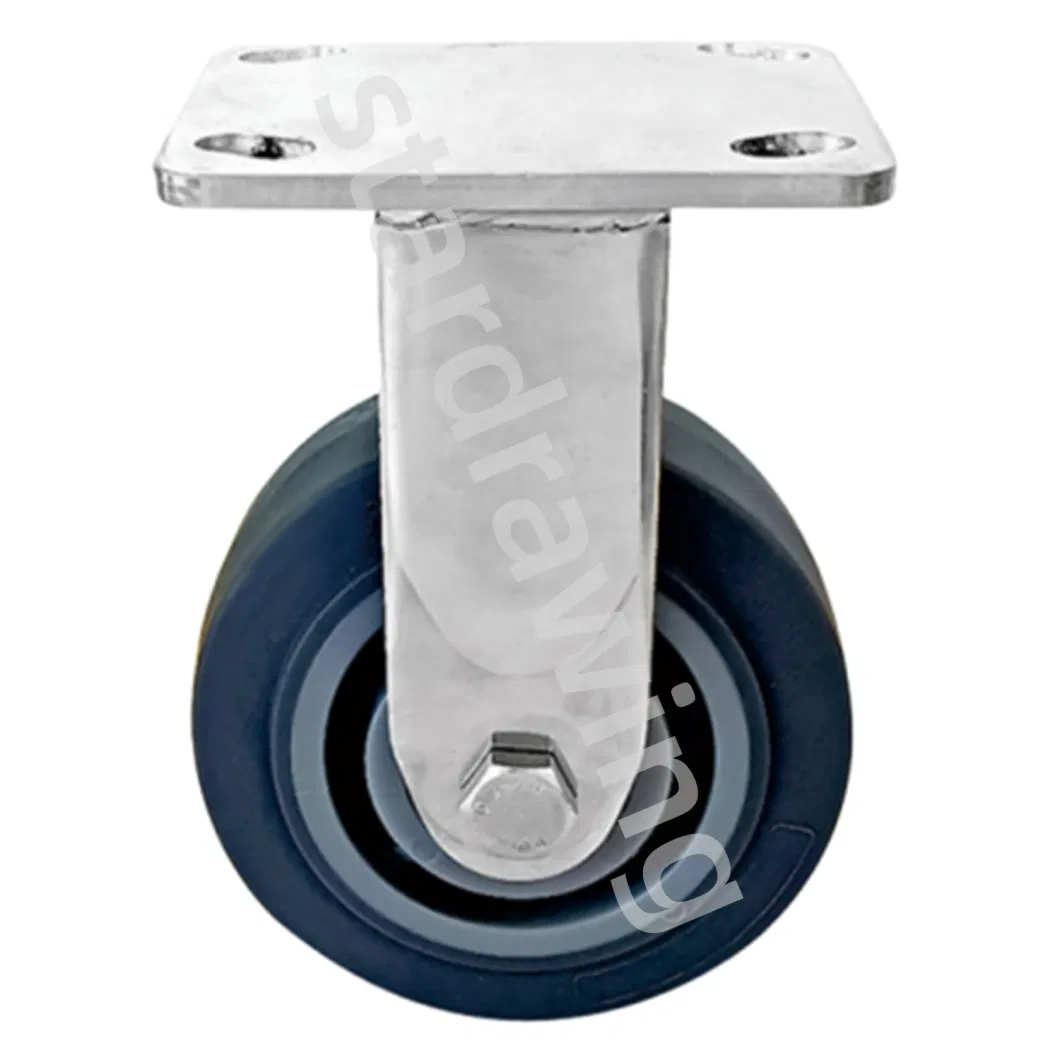 Stardrawing 250kg Swivel TPR Tread Stainless Steel Caster Wheel