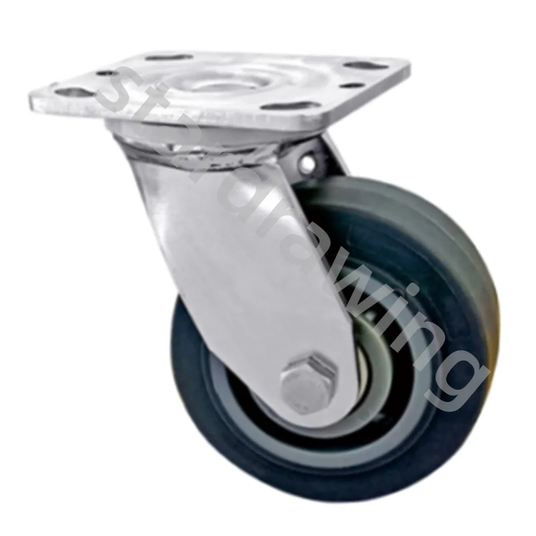 Stardrawing 250kg Swivel TPR Tread Stainless Steel Caster Wheel