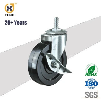 5 Inch Swivel Stem Rubber Caster Wheel&#160; with Axle Brake