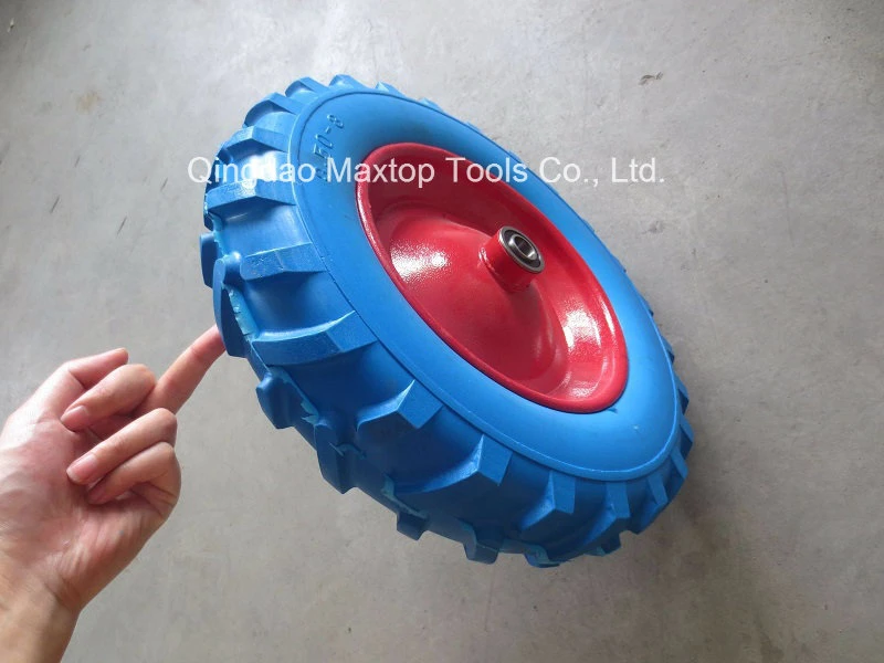 Maxtop 3.00-4 Heavy Duty Solid Rubber Flat Free PU Foamtrolley Wheel