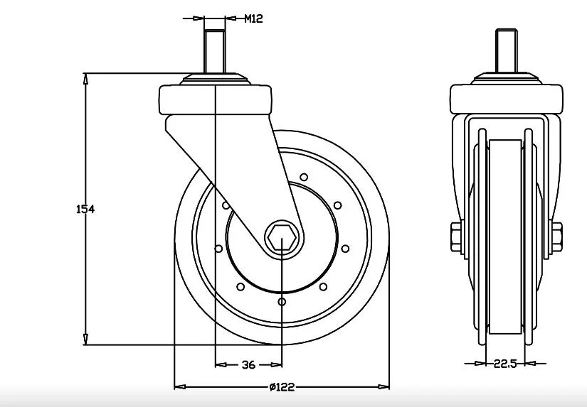 OEM Swivel Shopping Cart Castor Patent Trolley Replacement Wheel Two Dish 5 Inch Elavator Caster