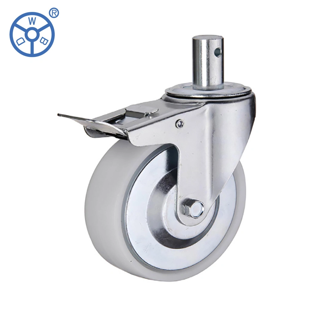 Wbd Manufacturer Industrial 100 mm 125 mm 6 Inch Castor White PP Plastic 5&quot; Locking Caster Wheels