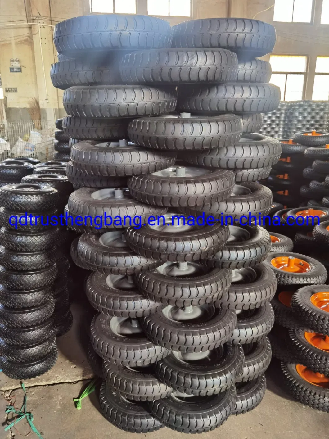 Heavy Duty Pneumatic Rubber Wheels Used for Garden Dump Cart