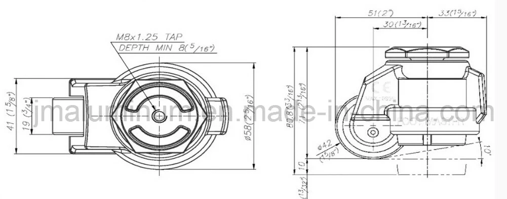 Caster Stud Type Support Gd-60s Footmaster Wheel for Industrial Equipment Machine