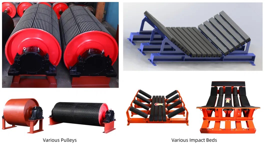 Rubber Roller Group Buffer Bar Strip Belt Conveyor Impact Bed for Industrial Mining Conveying System Components Parts Accessories