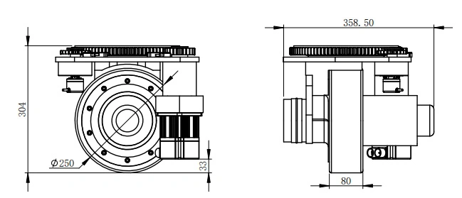 1500W 48V Built-in Motor Large Power Heavy Load Drive Wheel with BLDC Motor for Industrial Vehicle Easy to Maintain Motor Wheel Assembly (TZ18-BLDC15S04)