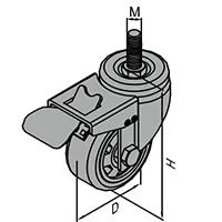 China Manufacturer 2.5 3 4 5 Inch Stem Castors Swivel Caster Wheel Plate Caster with Brake