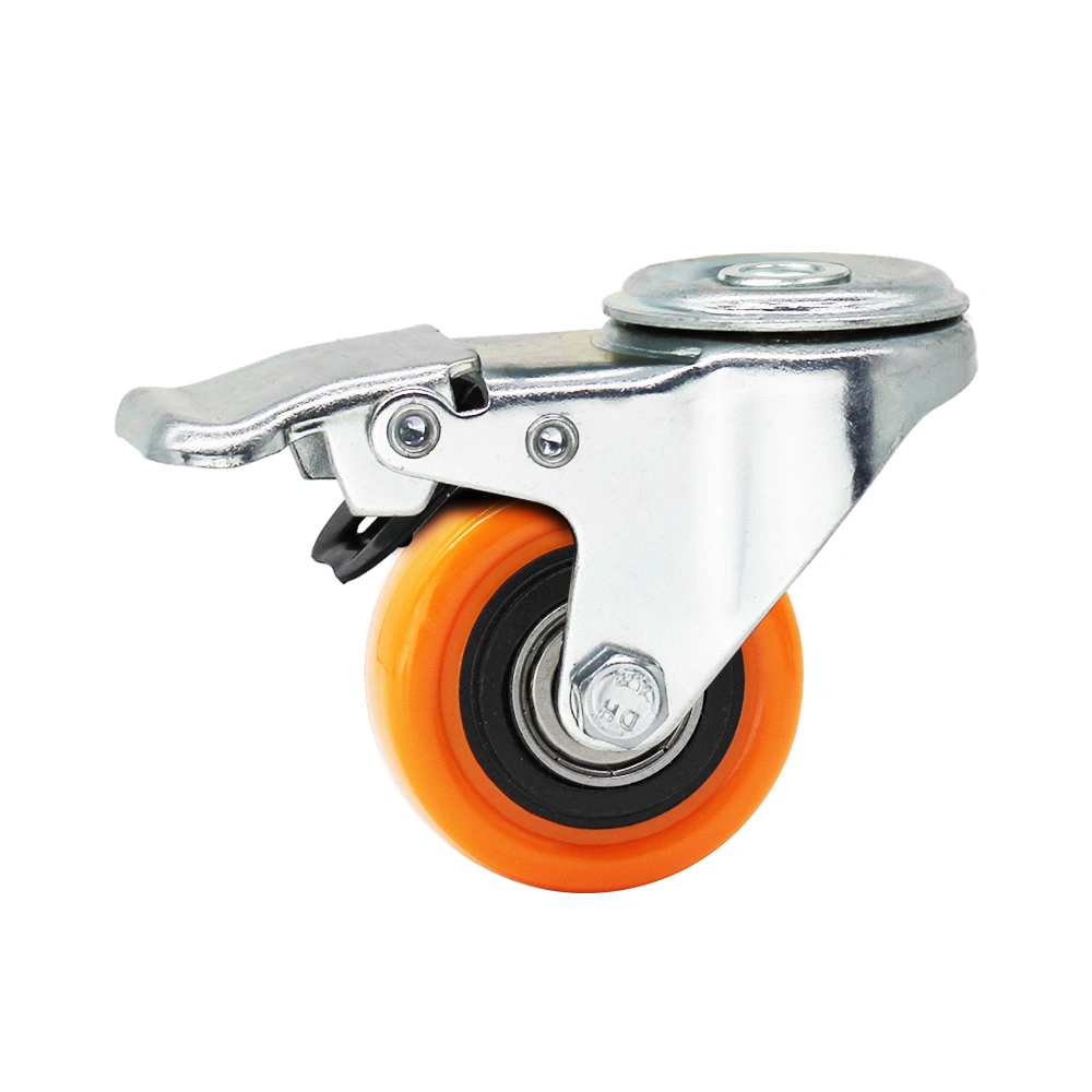 Wbd China Supplier Light Duty Orange Trolley PVC Caster Wheels 1.5 Inch