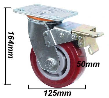 Heavy Duty Polyurethane Swivel Industrial Rubber Caster Trolley Cart Wheels