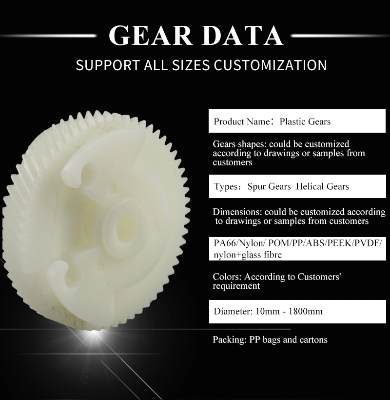 POM PA66 Nylon Drive Precision Plastic Power Tool Transmission Helical Gear Cog-Wheel