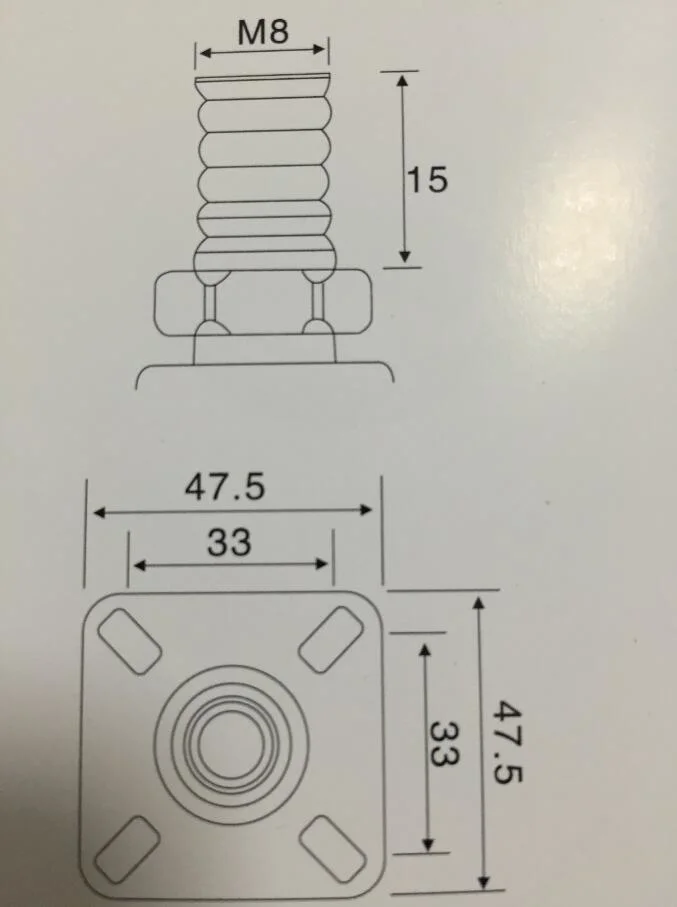 2.5 Inch Alloy White Plastic Furniture Office Chair Swivel Caster Wheel Jm-340