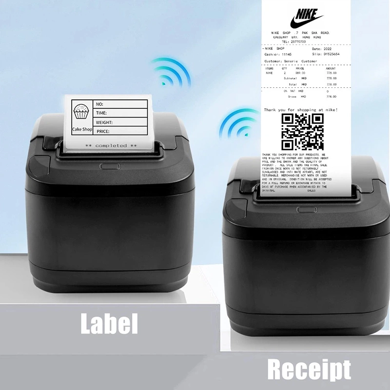 80mm Multifunctional Receipt Barcodes Printing Desktop Label Thermal Printer