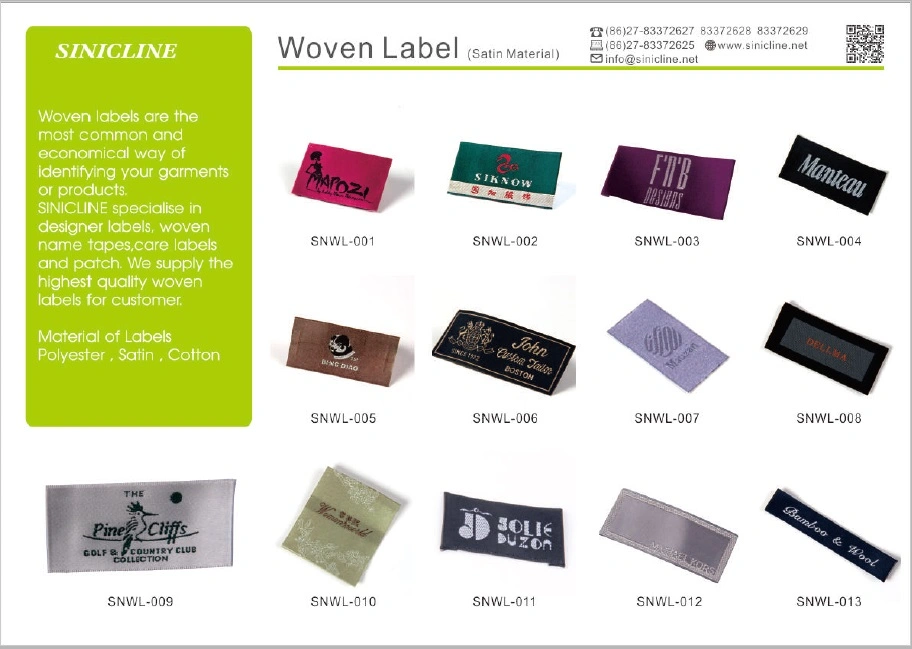 Sinicline Custom Design Woven Label with Colorful Logo