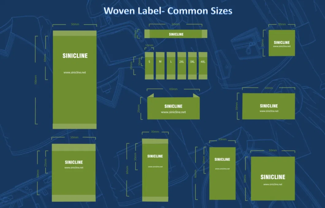 Sinicline Custom Design Woven Label with Colorful Logo