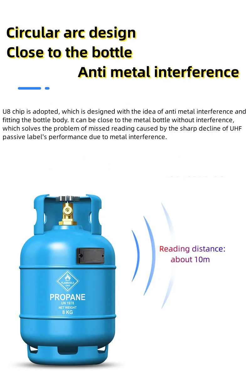 Passive RFID Gas Electronic Tag 915m Anti-Metal CNG Cylinder Labels