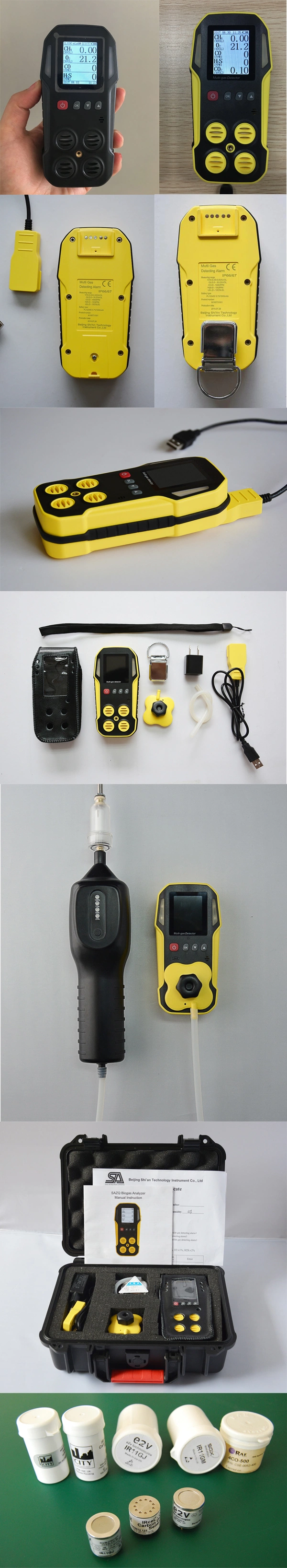 Low Cost Portable Multi 4 Gas Detector with Vibration Sensor IP66 Multi Gas Monitor