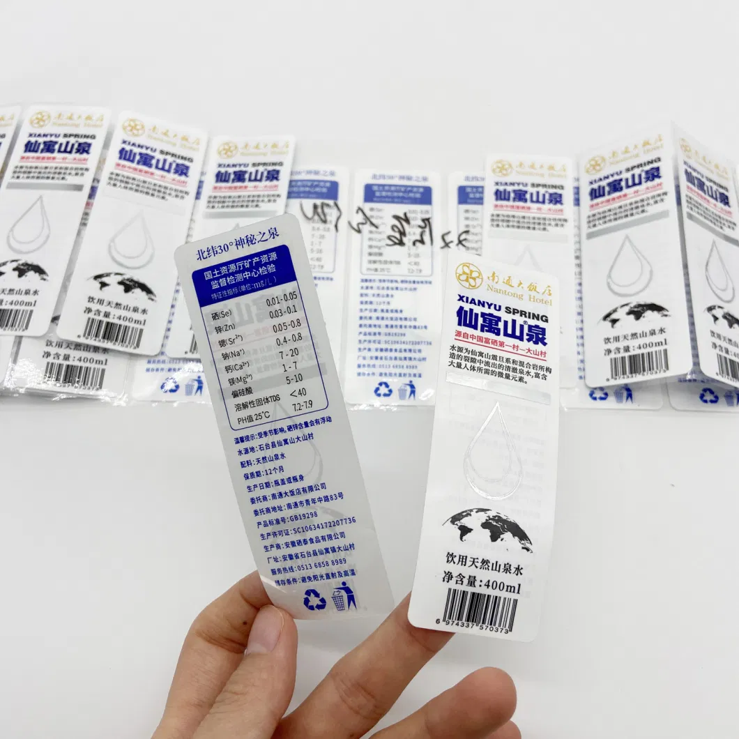 Waterproof PVC Heat Shrink Label for Plastic Yogurt Bottle Logo Printing Waterproof Beverage Water Bottle Label