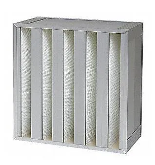 H14 Plastic or Aluminum Frame Fiberglass Material High Efficiency and Medium Efficiency Box Type V Bank Air Filter