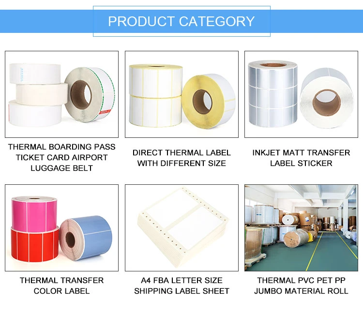 Wholesale Water Proof 80X80 80X70 80X65 80X60 57X57 57X50 57X40 57X38 Custom Printed POS Thermal Paper Rolls Label Sticker