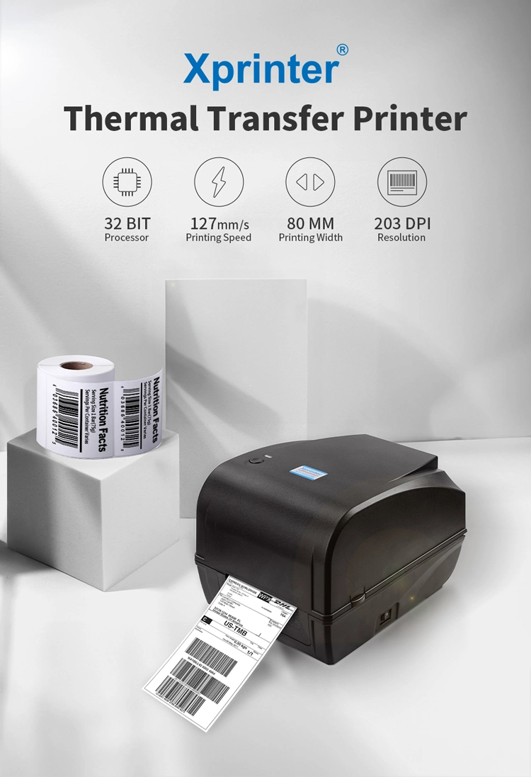 Xprinter Factory Desktop Waybill Printer Thermal Transfer Printer Label Printer With USB (XP-TT325B/XP-TT335B)