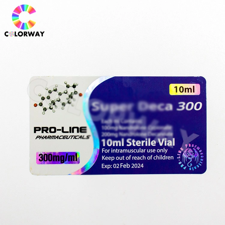 Professional Free Design Make Foil Logo Laser Steroids Hologram Vial Labels