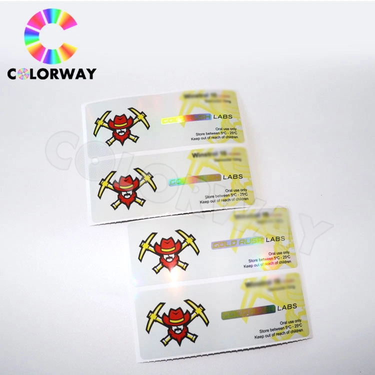 Professional Free Design Make Foil Logo Laser Steroids Hologram Vial Labels