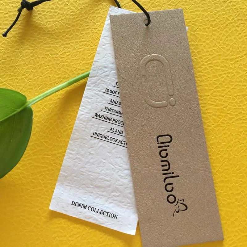 China Factory Customized Logo Garment Tags Fashion Private Label Clothing Paper Hang Tag