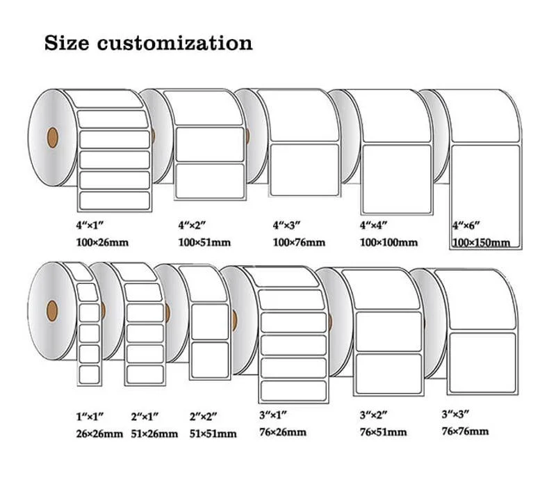 Factory Supply Self Adhesive Thermal Label Roll Custom Printed Thermal Sticker