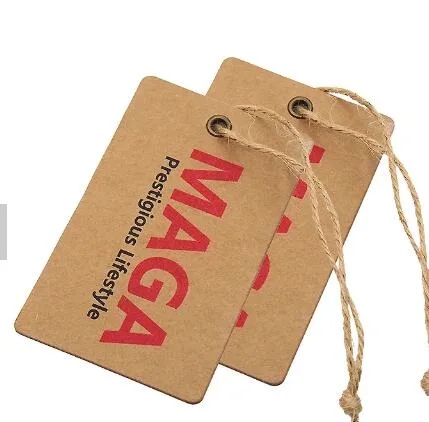 Custom High Quality Hanging Label with Free Slings Special Swing Paper Product Hang Tags