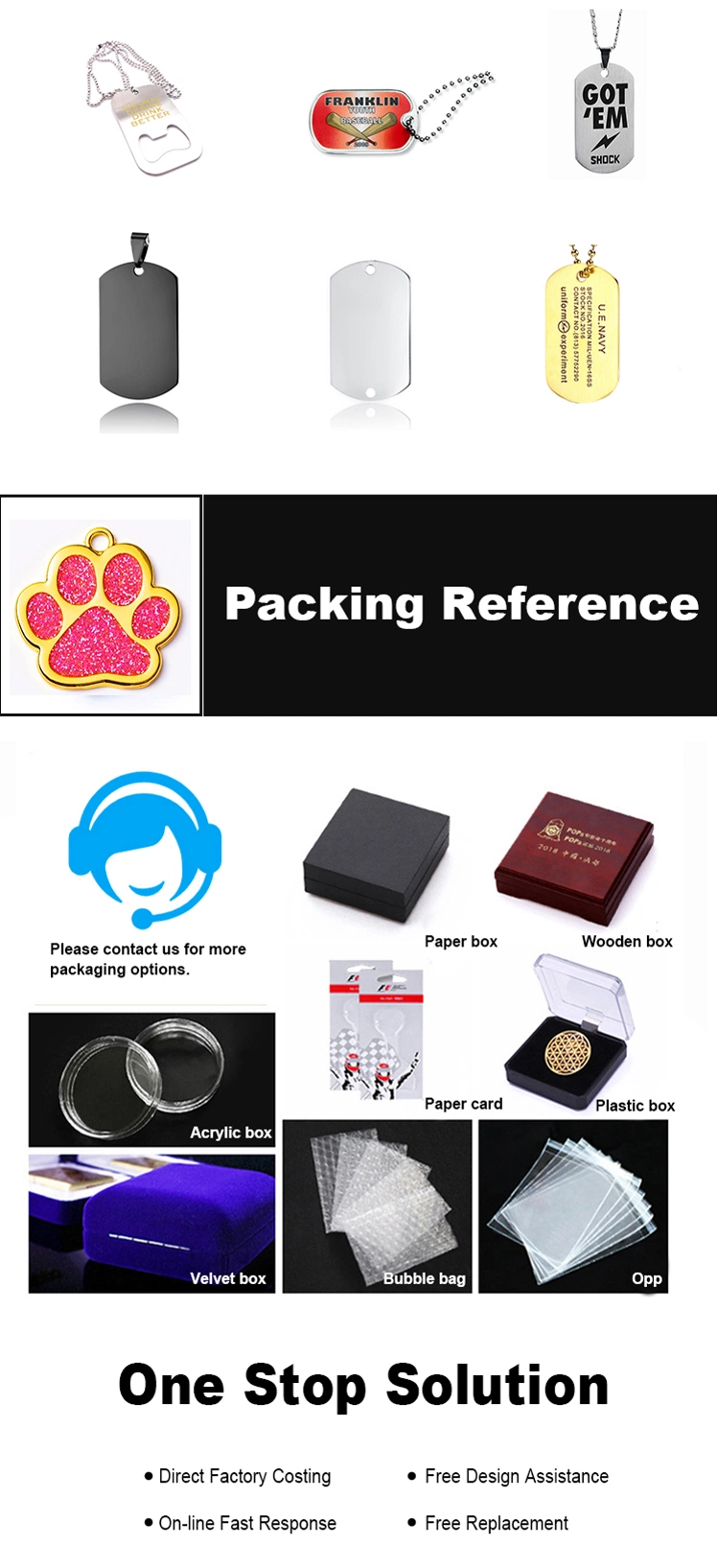 Wholesale Custom Best Quality Stainless Steel Personalized Metal NFC Qr Code Pet ID Tags Dog Tags