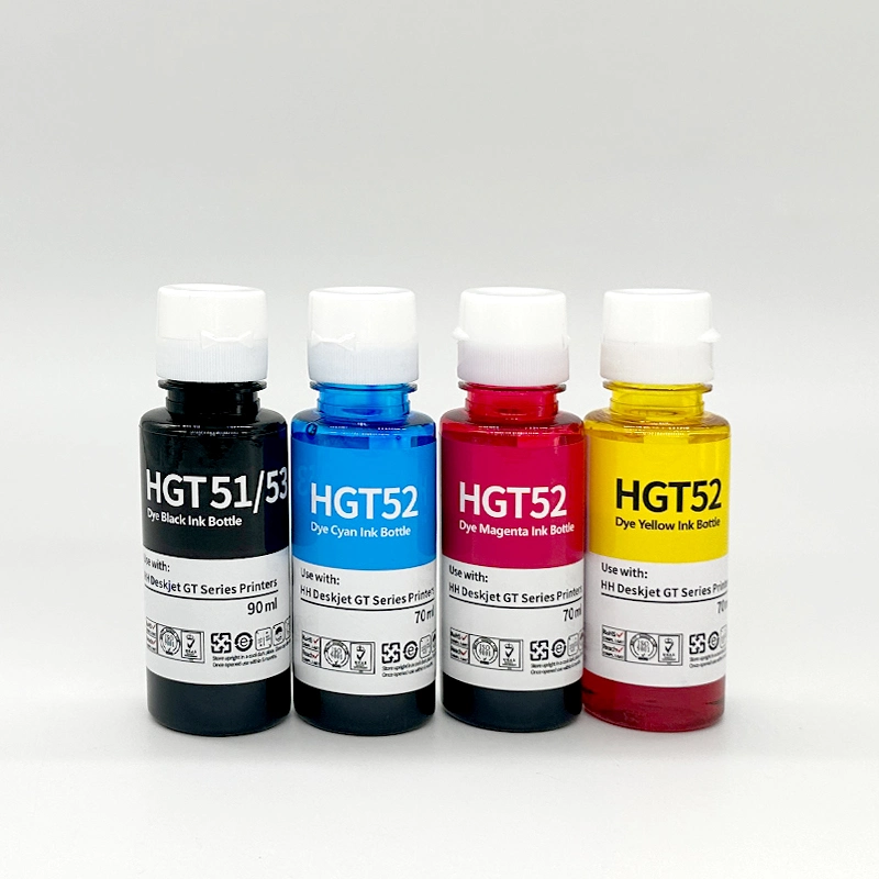 Premium HP Gt51/53,Gt52, Gt-51/53,Gt-52,Gt53,Gt-53,Gt53XL,Gt-53XL Compatible Color Bulk Water Based Bottle Refill Ink for HP Deskjet 5810,5820 Inkjet Printer