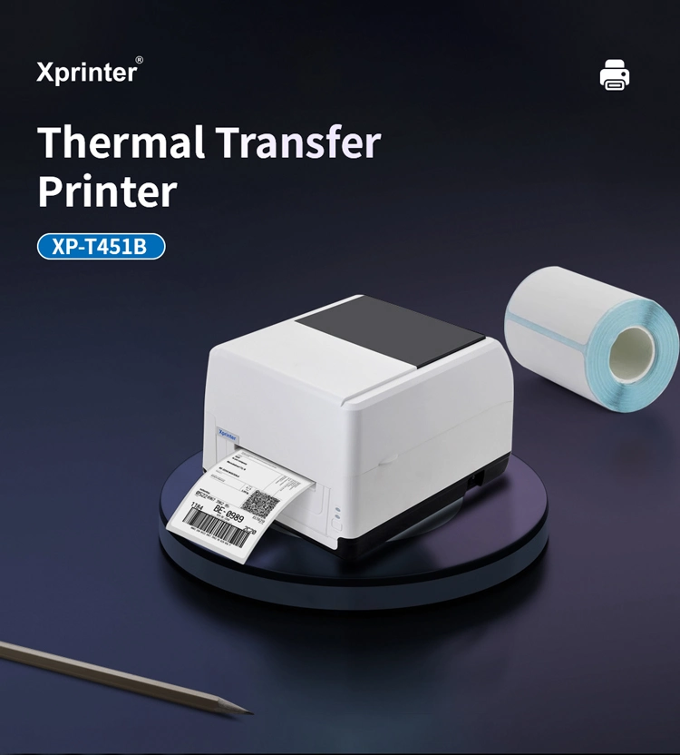 Xprinter XP-T451B 104mm Thermal Transfer Printer Label Printing Machine For Small Business