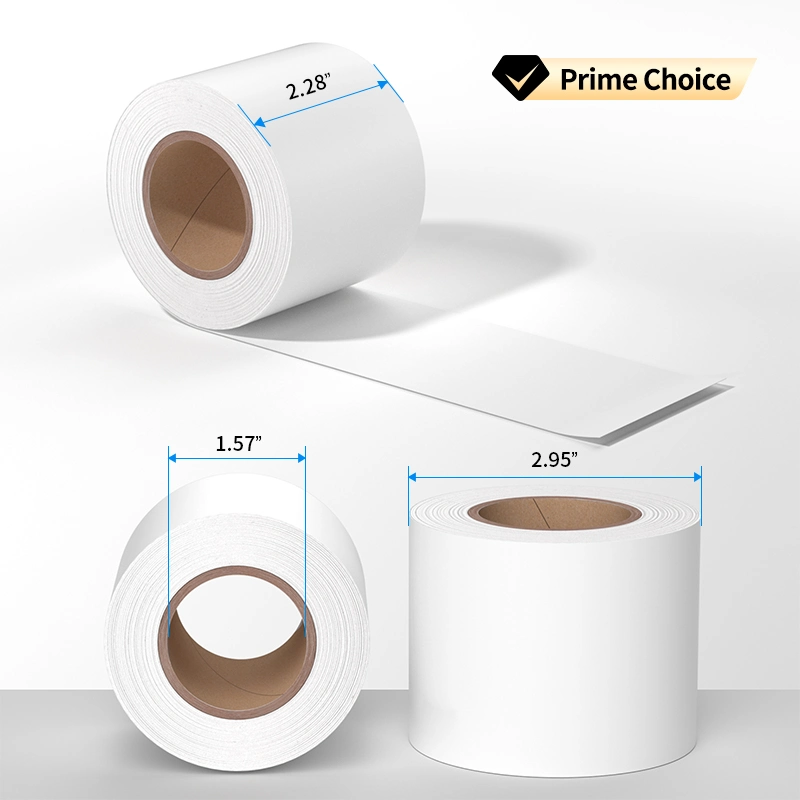 High Quality Custom Liner Less Printed Self Adhesive Direct Thermal Labels Roll with Without Liner