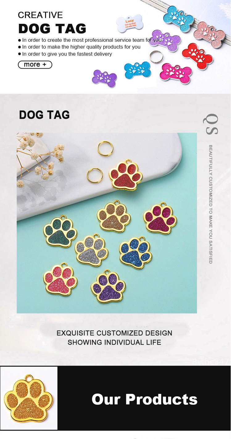 Wholesale Custom Best Quality Stainless Steel Personalized Metal NFC Qr Code Pet ID Tags Dog Tags