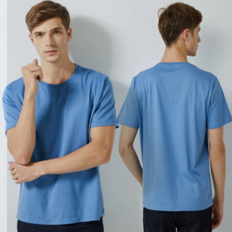 Factory Wholesale High Quality 100% Polyester Interlock Fabric Quick Dry Breathable Solid Color 4-Piece Round Neck Short Sleeved Custom Plus Size Men&prime;s T-Shirt