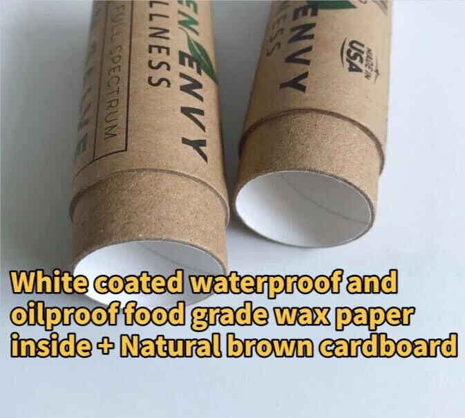 Wholesale Customized Round Deodorant Paper Packaging, Lip Balm Kraft Cardboard Cylinder Tube Oilproof