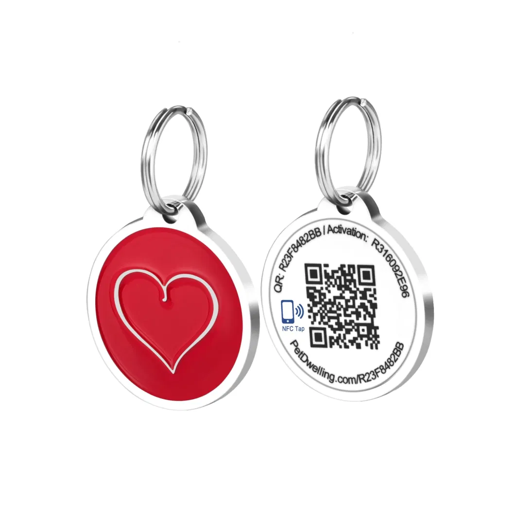 Wholesale Custom Best Quality Stainless Steel Personalized Metal NFC Qr Code Pet ID Tags Dog Tags