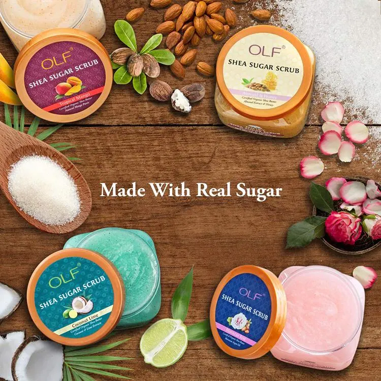 Private Label Body Care Organic Natural Body Shea Sugar Skin Scrub