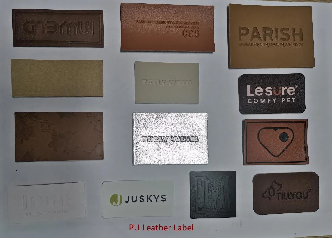 Rectangle Handmade Embossed Tag Imitation Faux Leather Signs Leather Label for DIY Jeans Bags Shoes Accessories