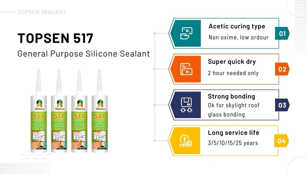 Building Material Glass Windows Quick Dry Strong Bonding Silicone Sealant