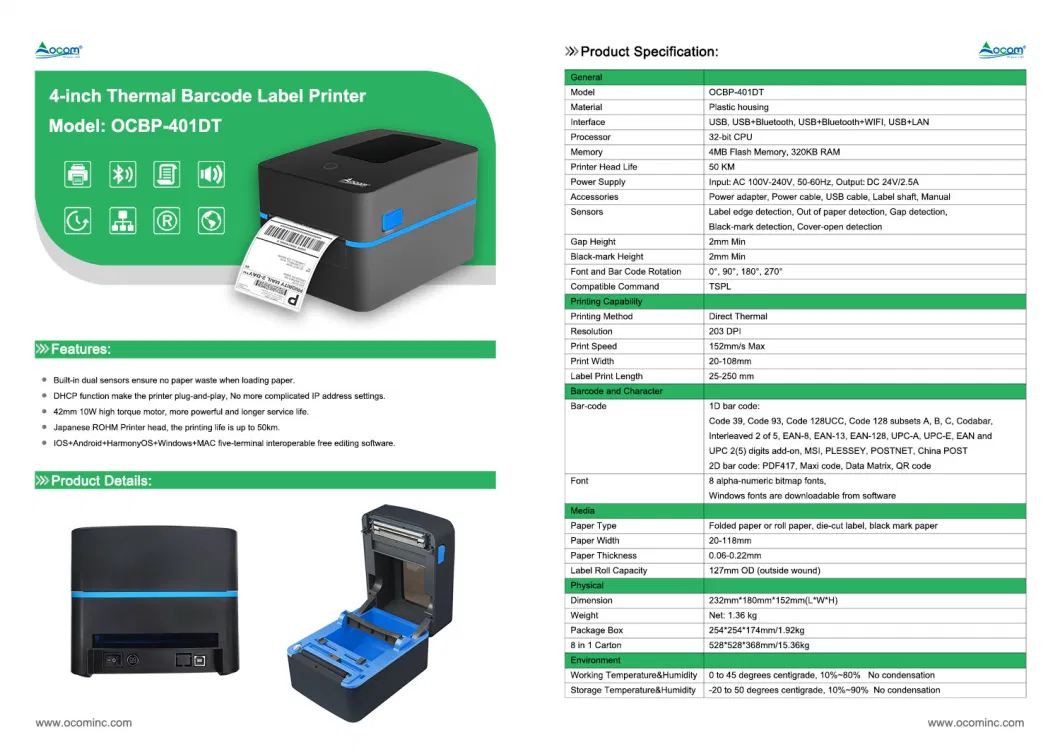 Wireless 4 Inch Supermarket Shopping Barcode Stickers Labels Printer Termica Thermal Label Printer Price Imprimante T&eacute; Rmica