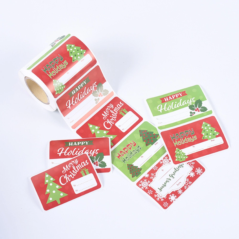 Christmas Festival Gift Present Packaging Self Adhesive Printed Paper Label