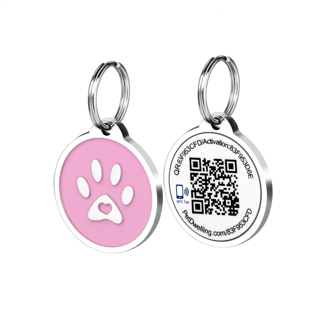 Wholesale Custom Best Quality Stainless Steel Personalized Metal NFC Qr Code Pet ID Tags Dog Tags