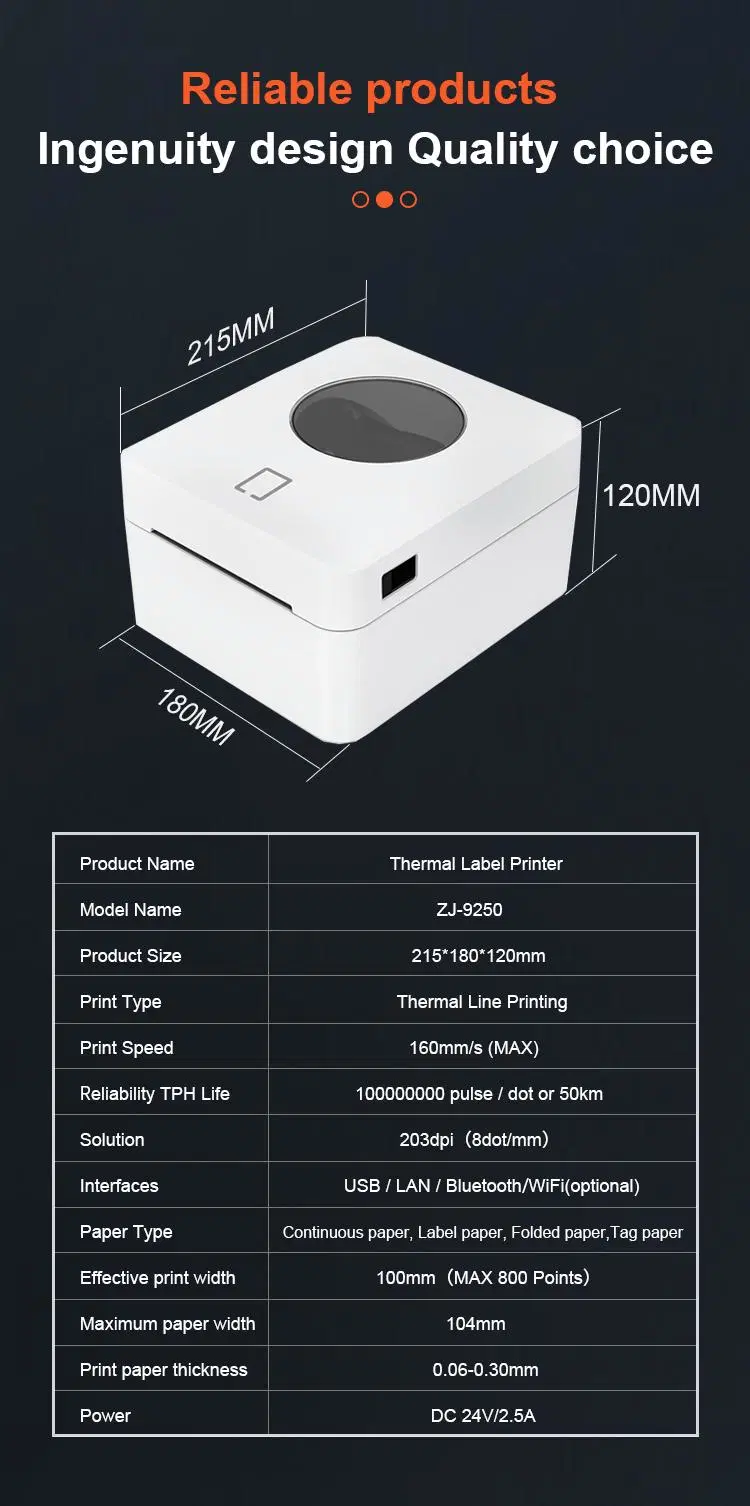 Compact Mobile Thermal Label Printer