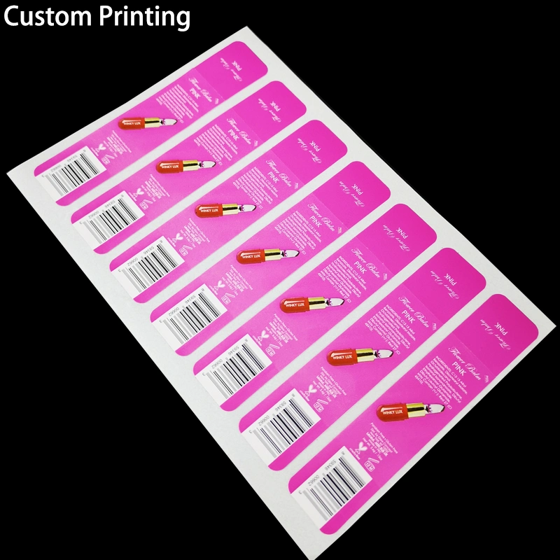 Custom Private Lipstick Double Multi Layer Booklet Cosmetics Bottle Medical Perfume Logo Sticker Variable Data Label Printing