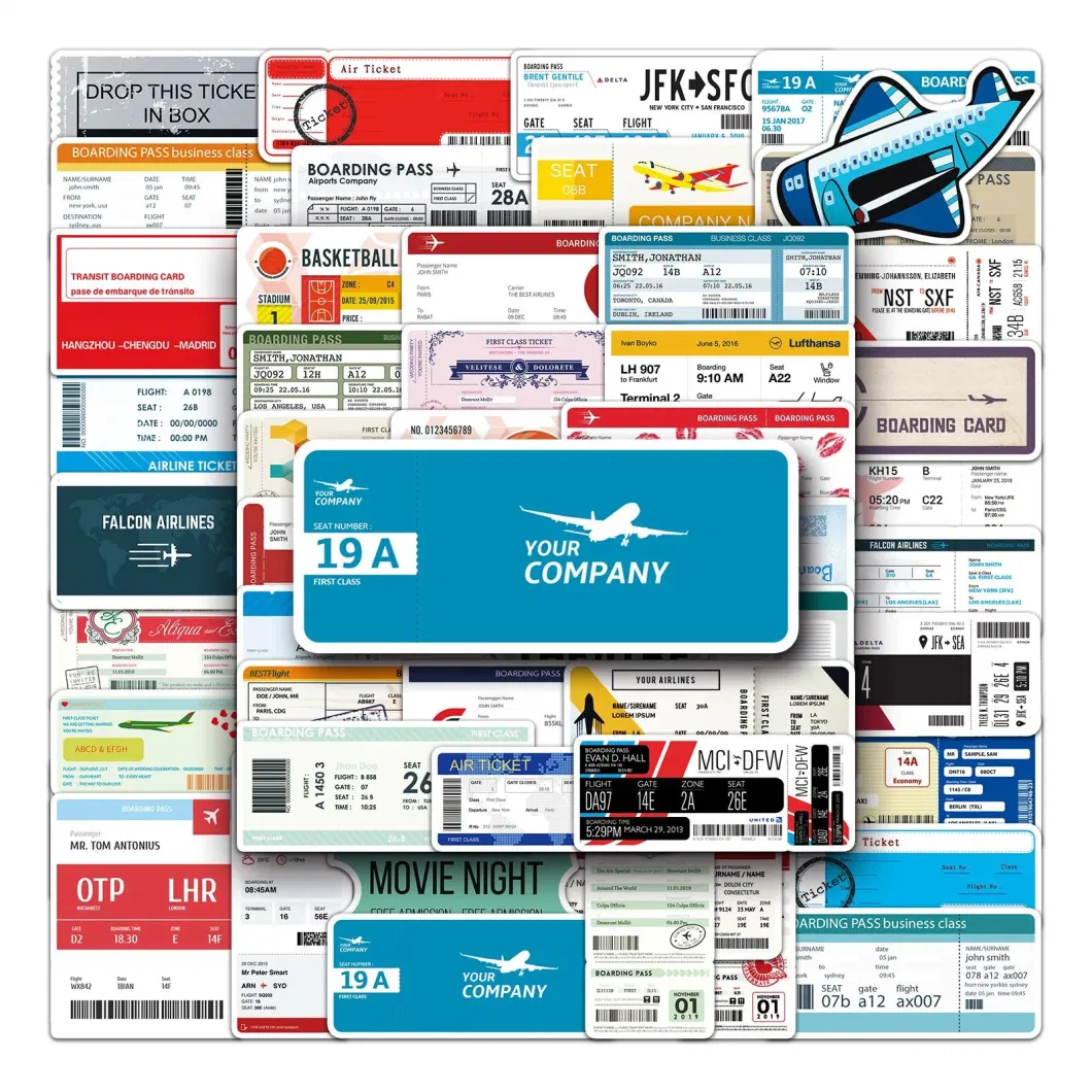 Boarding Pass Design Packaging Label