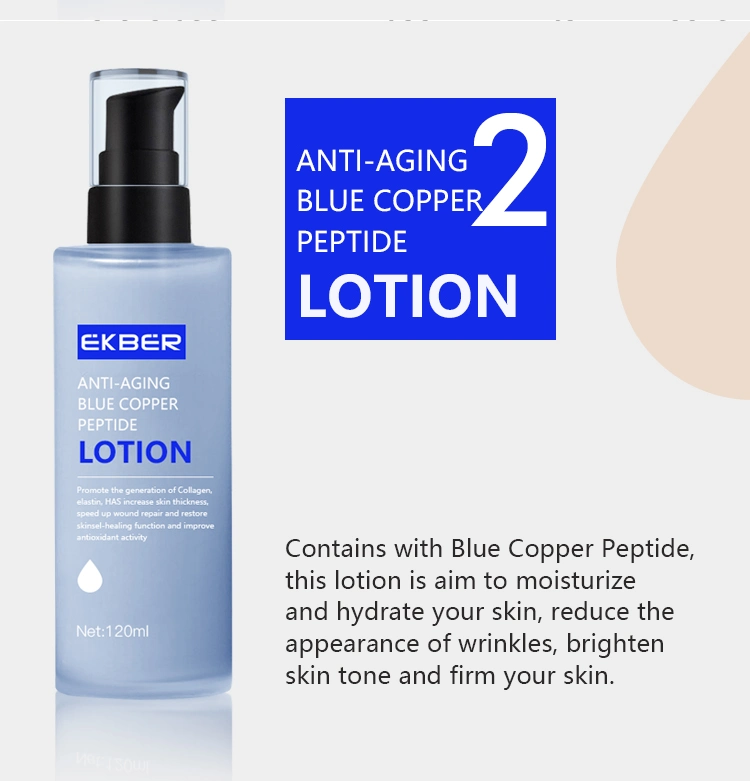 Customize Logo Natural Organic Blue Copper Peptide Hydrating Dry Skin Toner for Face Blue Copper Peptide Toner