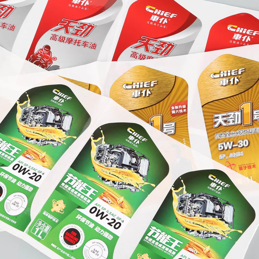 Special Adhesive Label for High-Quality Automotive Synthetic Engine Oil