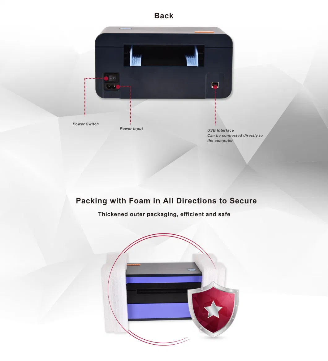 SL42 Fashionable Desktop Direct Thermal Label and Barcode Printer for Logistic and Delivery